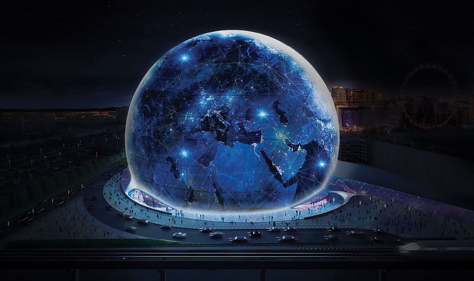 Futuristic Venue In Las Vegas, "MSG Sphere" Starting To Take Shape